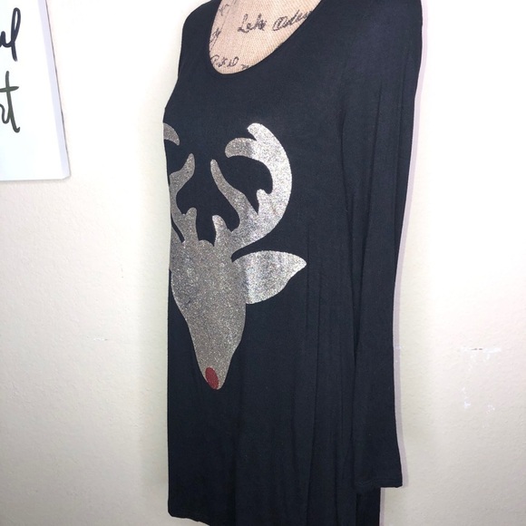 Rudolph the Red Nosed Reindeer Black Swing Dress Size Medium - Picture 5 of 8